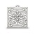 Celtic knot pendant made in gloss sterling silver. Square shaped. Front view.
