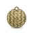 Celtic knot pendant made in gloss sterling silver. Circle shaped. Front view.