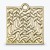Celtic knot pendant made in yellow gold plated polished brass. Square shaped. Front view.