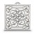 Celtic knot pendant made in gloss sterling silver. Square shaped. Front view.
