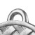 Celtic knot pendant made in satin sterling silver. Circle shaped. Right angle view.