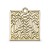 Celtic knot pendant made in yellow gold plated polished brass. Square shaped. Front view.