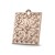 Celtic knot pendant made in natural PU coated bronze. Square shaped. Right angle view.