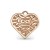 Celtic knot pendant made in natural uncoated bronze. Heart shaped. Front view.