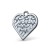 Celtic knot pendant made in chrome plated polished brass. Heart shaped. Right angle view.