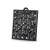 Celtic knot pendant made in black color plated polished brass. Square shaped. Right angle view.